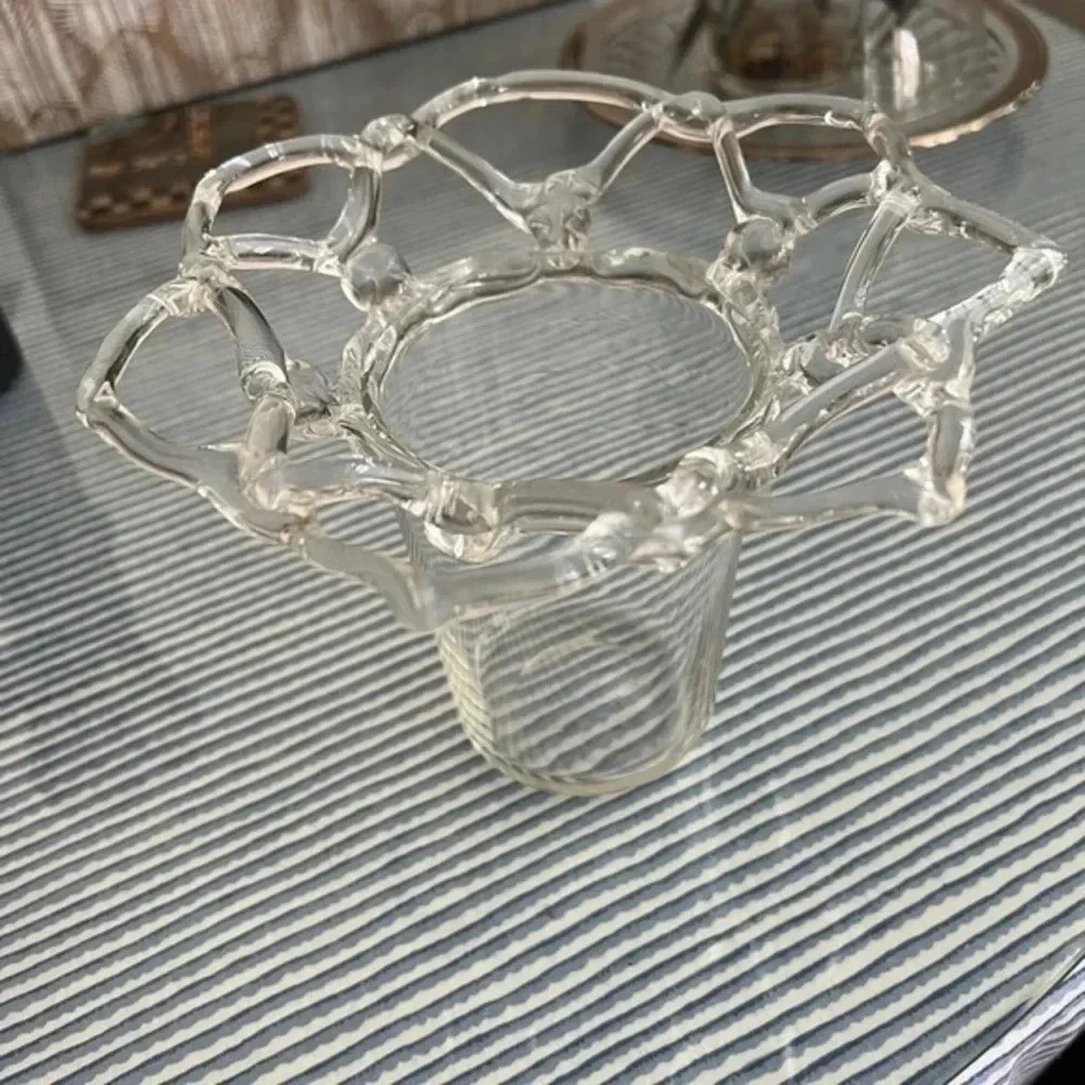 Vintage Hand‎ Blown Glass Vase Candleholder - Picture 4 of 4
